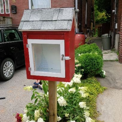 A Little Free Library, sharing the love of reading with the neighbourhood on Cumberland Ave btw Wentworth and Sanford in #hamont