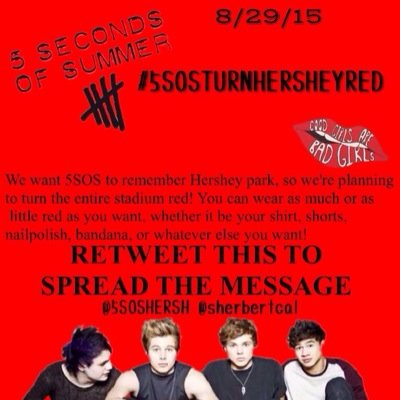 Update account for 5SOS's Hershey Park show 8/29/15! @losersmgc
