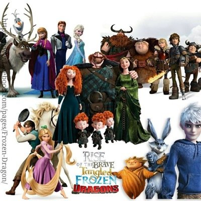 Jelsa, The Big 6, Kristoff And Anna, Rise If The Brave Tangled Frozen Dragon
