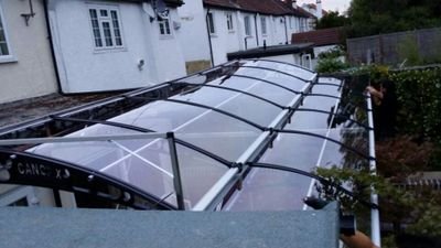 Clever by Design. DIY Canopy for Garden, Doors, Walkways and Carport. Bespoke sizes, Stylish, Easy to Install, Economic and Robust Structure.