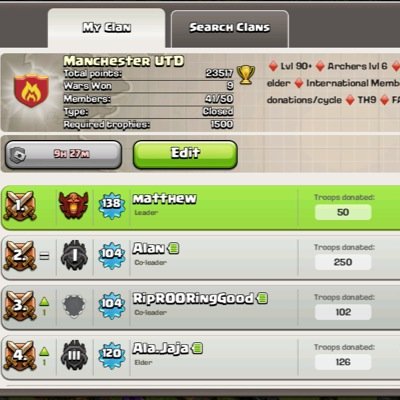 Official twitter site for the Number 1 Manchester United Clan on Clash of Clans