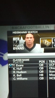 I play for UCF Qb sophmore. i won the heisman