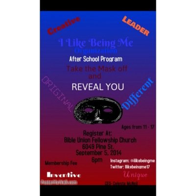 Visit us on instagram -@ilikebeingme Facebook - ilikebeingmeinc