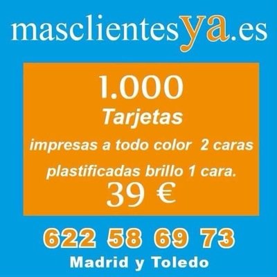 Impresion Ofset y Digital. 
Para Madrid y Toledo 
622 58 69 73