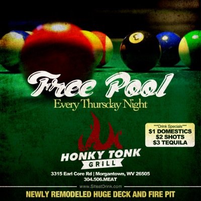 Morgantown's Premier BBQ Grill!!! 7 TV's. Pool Table. Open 7 days a week Grill it. Smoke it. Eat it. 3315 Earl Core Rd. 304-506-MEAT