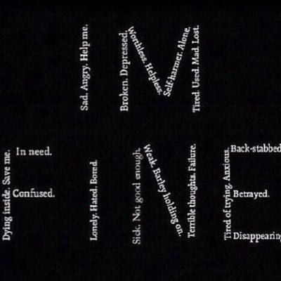 cutter / suicidal / tired of life / trying to be happy / fucked up