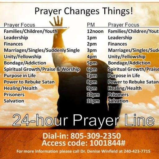 Pray24Seven's profile picture. This is a 24 Hour Prayer Line. Call in at (805)309-2350, access code: 1001844#.