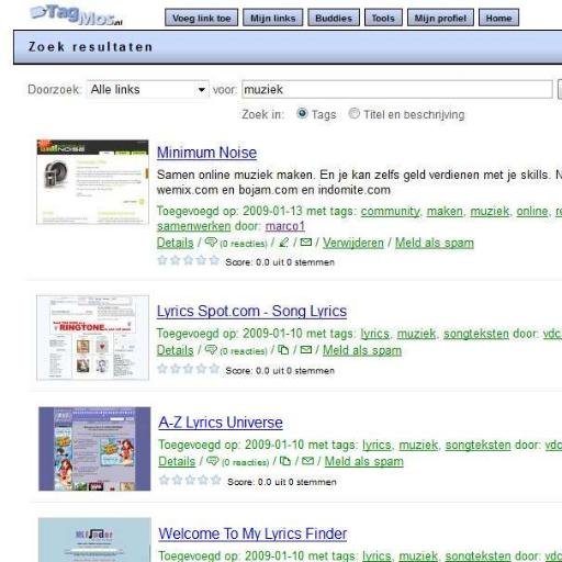 Recente posts op TagMos, dé Nederlandstalige Social Bookmarking site, live sinds 6 april 2006