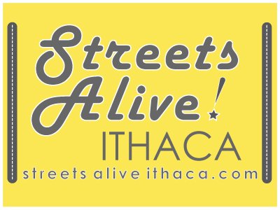 Streets Alive! Ithaca is a nonprofit, biannual celebration of a street closed to cars and open to people.