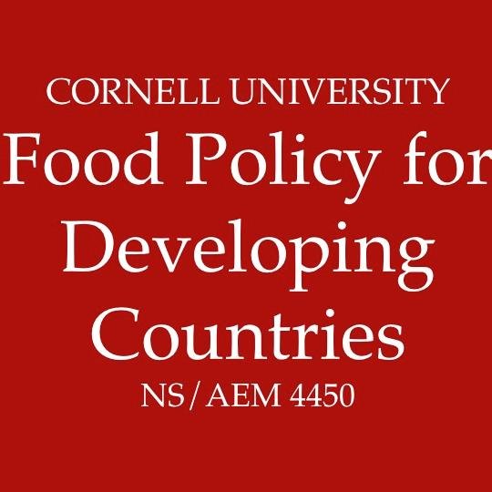 Presentation and discussion of policy options for a sustainable global food system, with focus on developing countries. Taught by Dr. Prabhu Pingali.