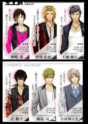 X.I.P: Kanzaki Toru (T), Date Kyoya & Fuwa Kento|3 MAJESTY: Tsuji Kaito, Kirishima Tsukasa (T) & Otowa Shinnosuke|With @BladeChildren24|Singers/Models/Hosts