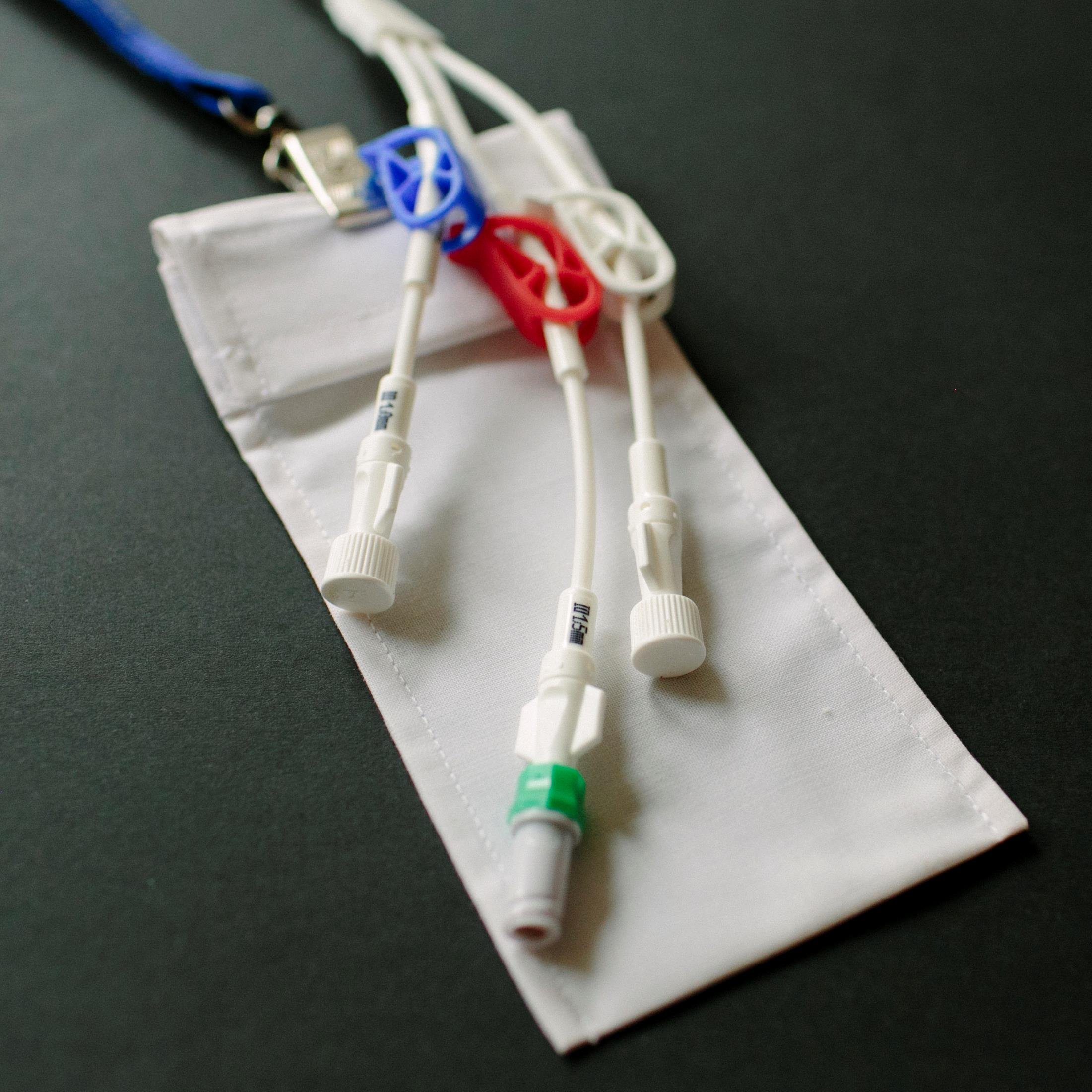 Aplastic Anaemia survivor. Antimicrobial holder for Hickman Lines - supplied with a showerproof cover - widely supported and used by the NHS