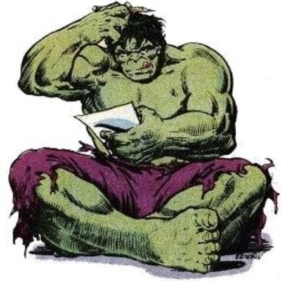 “A GREEN MARVEL WITH A RED PENCIL.” SLOPPY WRITING MAKE HULK ANGRY! HULK CHARGE REASONABLE RATES. HULK ALSO COPYEDIT.
