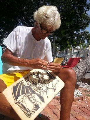 solar pyrographer/performance artist
 Since 1990somethin.... the original Key West Burn Man