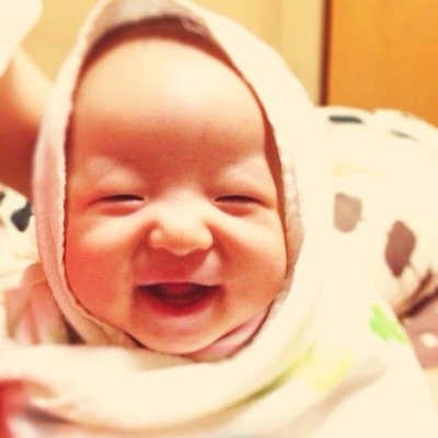 2014年2月21日第一子心暖 誕生(^o^)/♡ 家族3人でがんばる ( ¨̮ ) ⚑