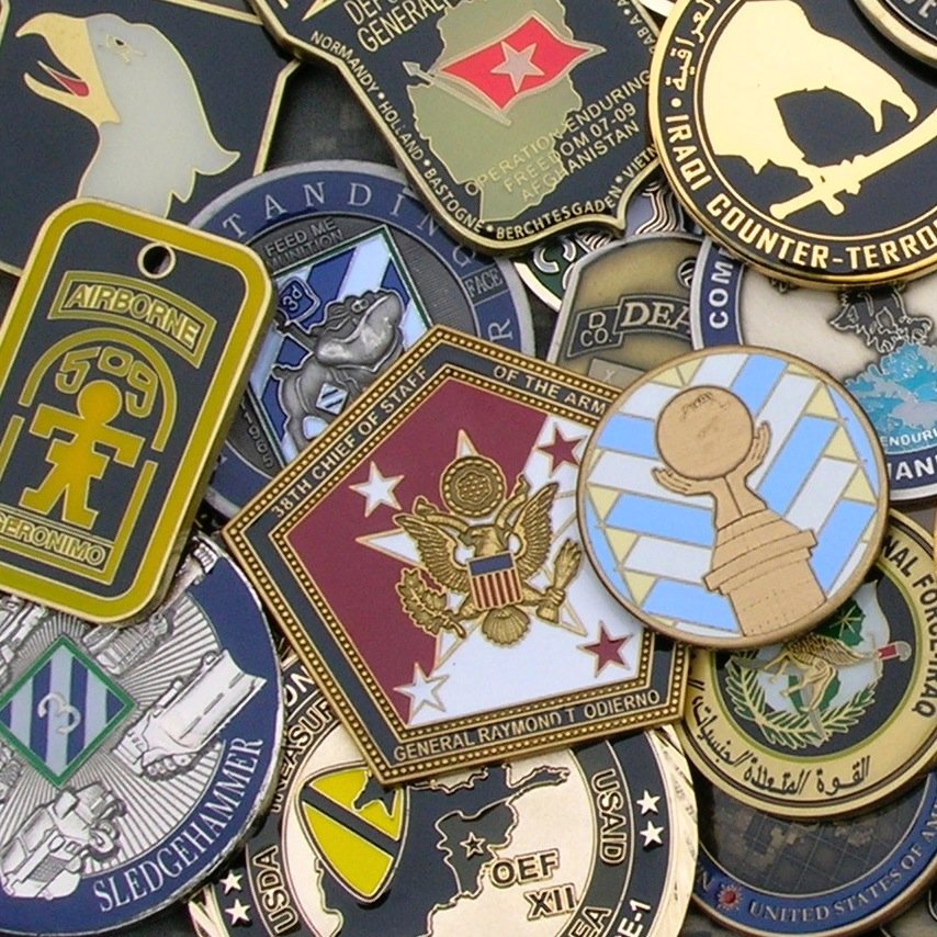 To document the unique honors and symbolism of  leadership, unit, and group challenge coins for the public and to preserve these elements of military history.