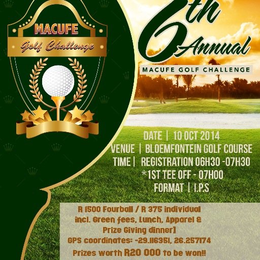 Kathabo_Media's profile picture. The 6th Annual Macufe Golf Challenge 2014