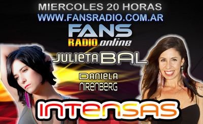 Intensas-Programa de radio- conduce Julieta Bal -Dani Nirenberg escuchanos los Miércoles 20hs
http://t.co/DgFOufI0F2