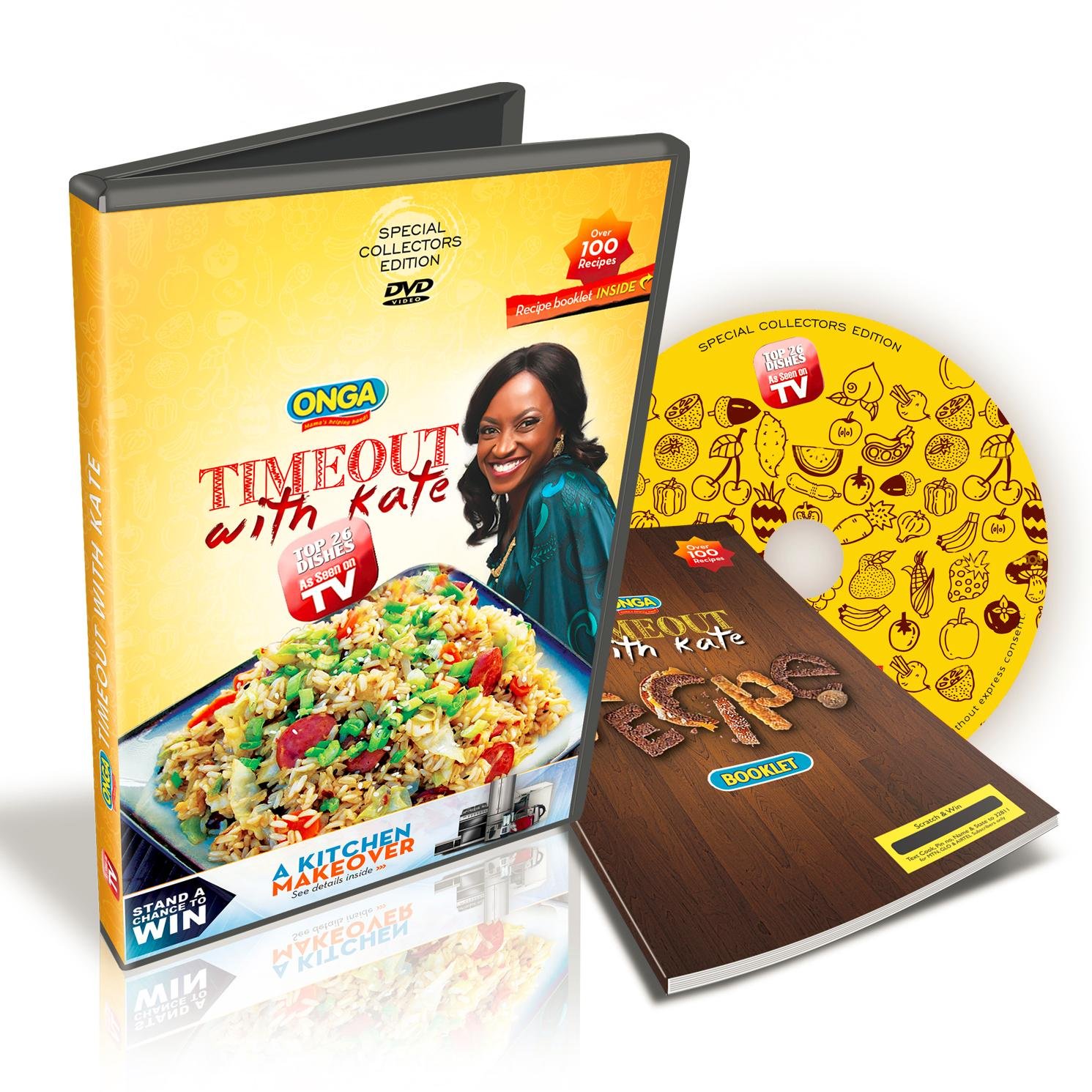 TimeOutWithKate's profile picture. This DVD is a compilation of the show Time Out with Kate. The DVD consists of; 26 top Nigerian dishes, while the Recipe/cook booklet contains over 100 recipes.