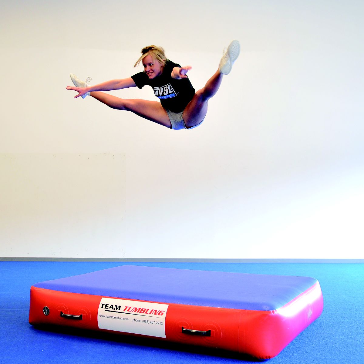 We offer cheerleading specific tumbling mats and tracks, like the new Flip Machine! These can be checked out on our website. We are members of SITA and OSIP.