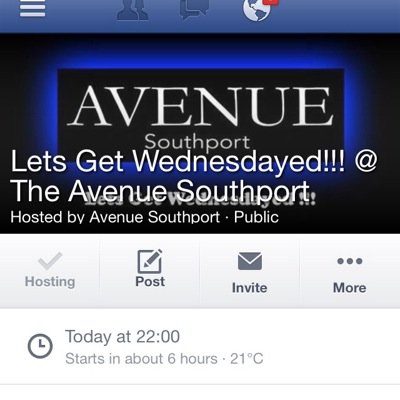 Avenue Bar...open Tuesday-Friday from 7-late. Open from 12pm on Saturday & Sunday.