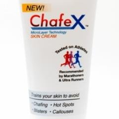 ChafeX is a revolutionary new product for athletes that works with your skin to help avoid painful chafing, blistering, and skin irritation