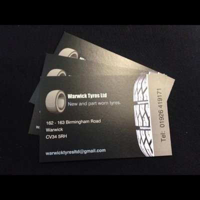 Sell new and part worn tyres, budget to branded. Supply all types including car, 4x4, light commercial and run flat. Just call. 01926419171