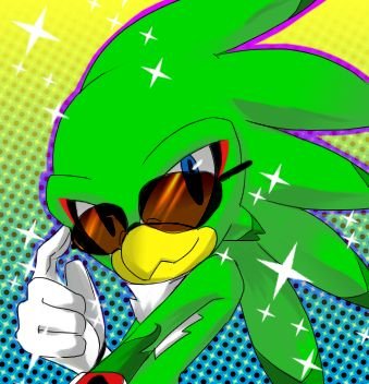 Hi. I'm Jet The Hawk. I have the wind gear so I don't run on my feet just like the blue blur hog here. Hahahahaha!