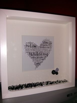 Beautiful personalised picture frames done to your very own requests. £15 each includes all diamonds and sparkles.