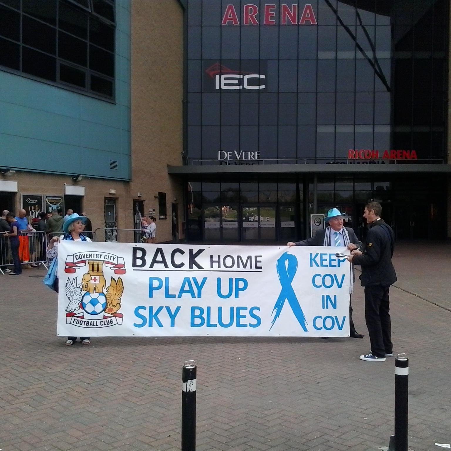 kcic successfully campaigned against the relocation of Coventry City FC to Northampton and for a return to Coventry which after 16 months was achieved on 5.9.14