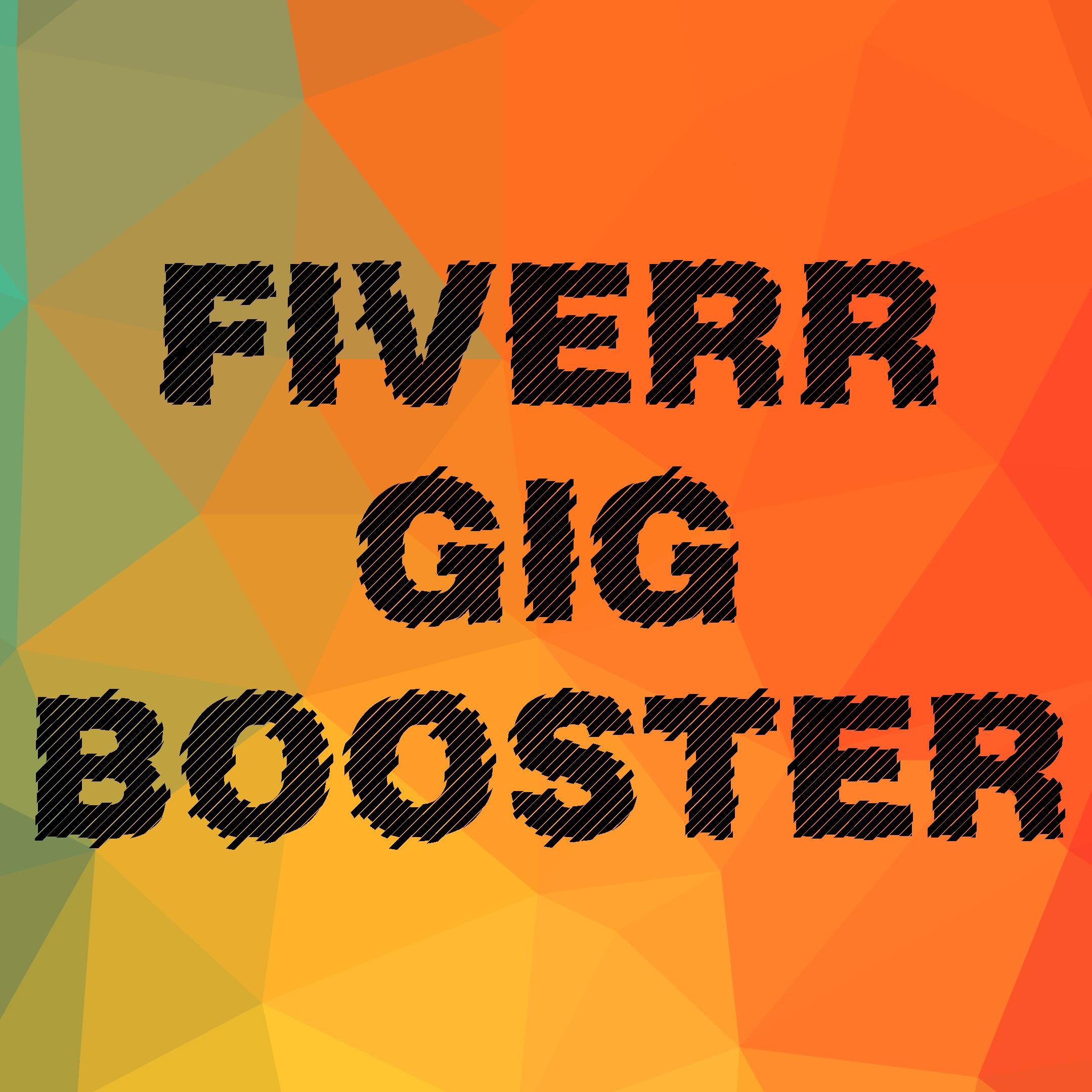 Helping you to #boost your #fiverr gigs. Mention us and #fiverrbooster to get retweeted!