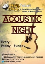 bakultukul_tbt's profile picture. Acoustic Night | Every Friday - Sunday | At Bakul Tukul Jl. Tebet Utara No 11 Jakarta Selatan | Info Regist : 088977735709 | 085766666747 | 7F9D6119 | 2794C7F2