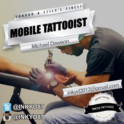 InkyD87's profile picture. MOBILE tattooist Been tattooing since April 2009, contact me with any queries.. *e-mail - inkyd2012@gmail.com *instagram - @inkyd87 *fb - Michael Dawson