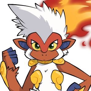 A female infernape who's Flame is fiery in the night skies.