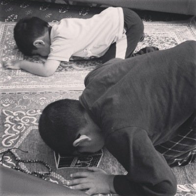 I look after three kids, two of which are my sons and the other my husband... Thank Allah swt 4 everything! Love my family n friends