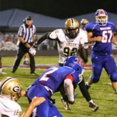 runnin with that sack , D-end at Greer high , junior,16,
