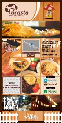 senin - sabtu 12.00 - 22.00 Jumat 13.00 - 22.00 | aneka olahan jamur & kelapa muda | acastaish@Outlook.com | Ngesrep Timur 5 nomor 56B | 081931931583