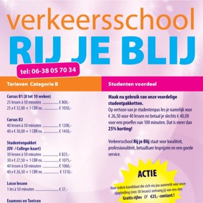 Rij je Blij is de Betrouwbare rijschool voor de regio Rotterdam met ruime ervaring ! Verdien bij Rij je Blij.nl je rijlessen TERUG !!