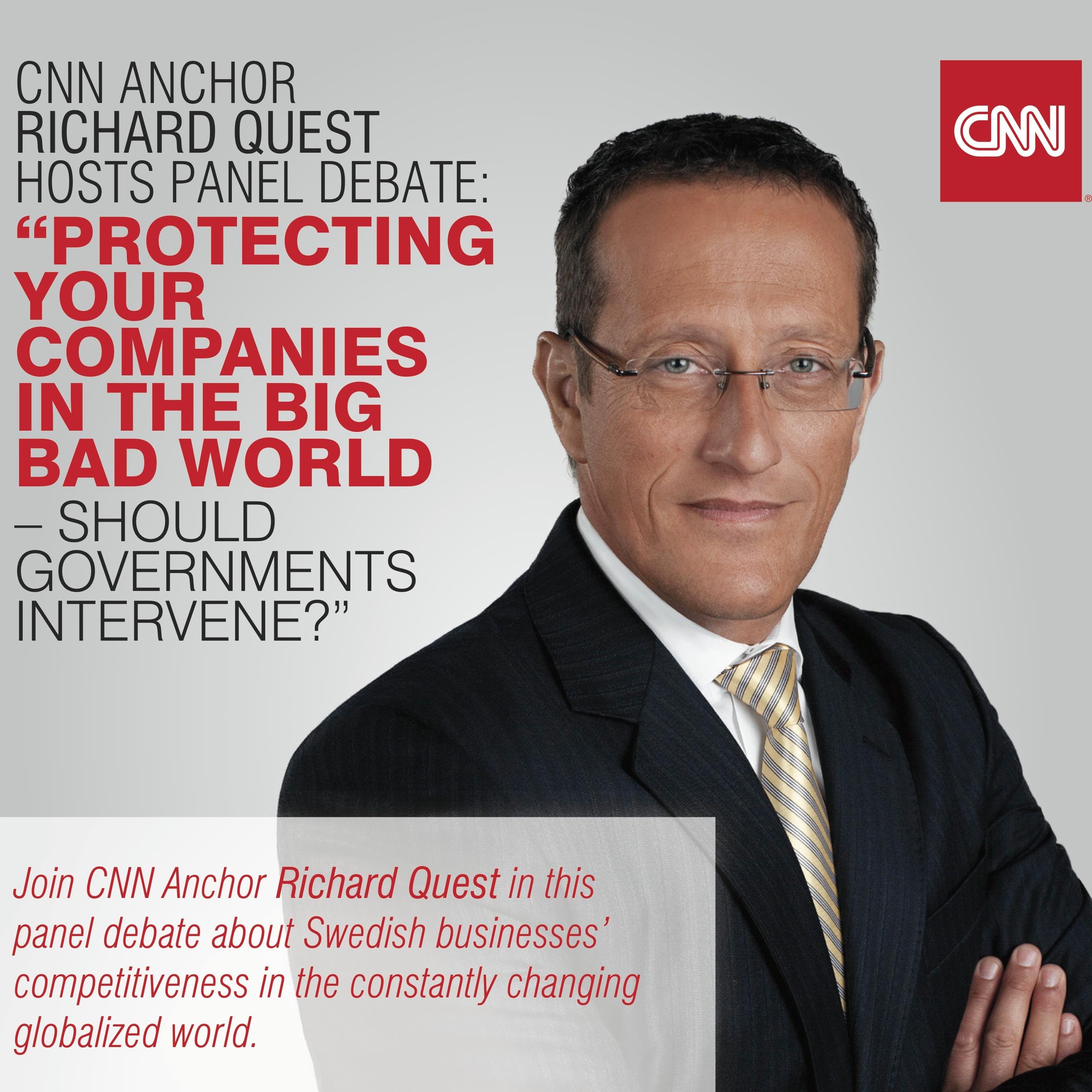 This is the official twitter account of the CNN Panel Debate in Uppsala starring CNN anchor Richard Quest. Post your questions using #QuestinUppsala