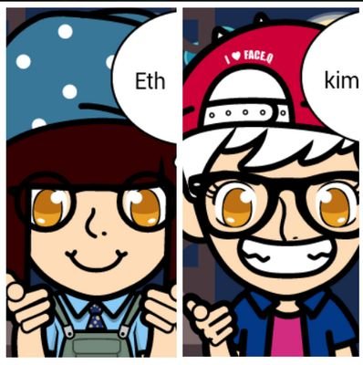 there were twins here . but one day they fight so each one create her own acc Kim: @39ii_i - Eth : @ethoty . LOL