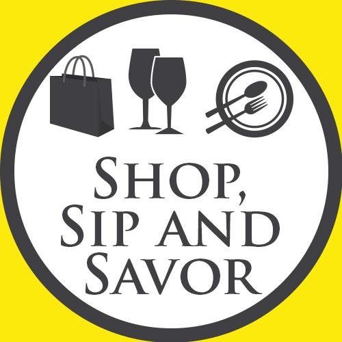 Shop, Sip & Savor is a shopping & tasting event featuring items for the home, apparel & jewelry and delicious samples.