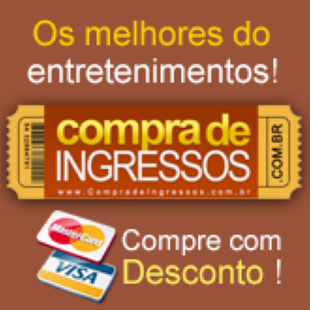 Compra de Ingressos, um site especializado em venda on-line de ingressos de parques, shows e entretenimentos, com os melhores preços do Brasil.