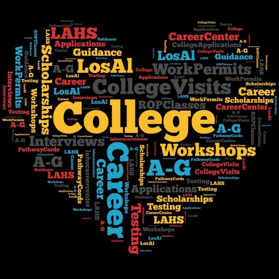 College and Career Center at Los Alamitos High School! Open 7:30am-4:00pm (closed during 5th pd. for lunch). We ❤️ Los Al!