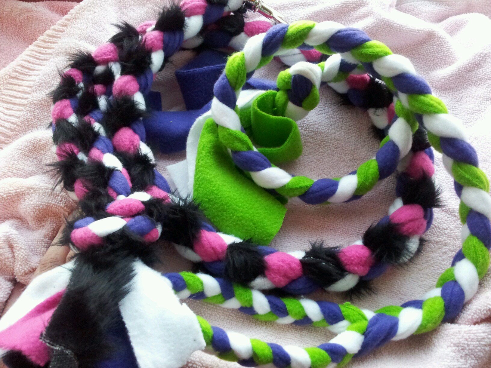 Handmade leads and tuggies.