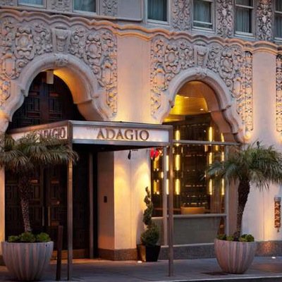 Hotel Adagio, situated in San Francisco's Union Square, fuses contemporary design with Spanish colonial revival architecture.