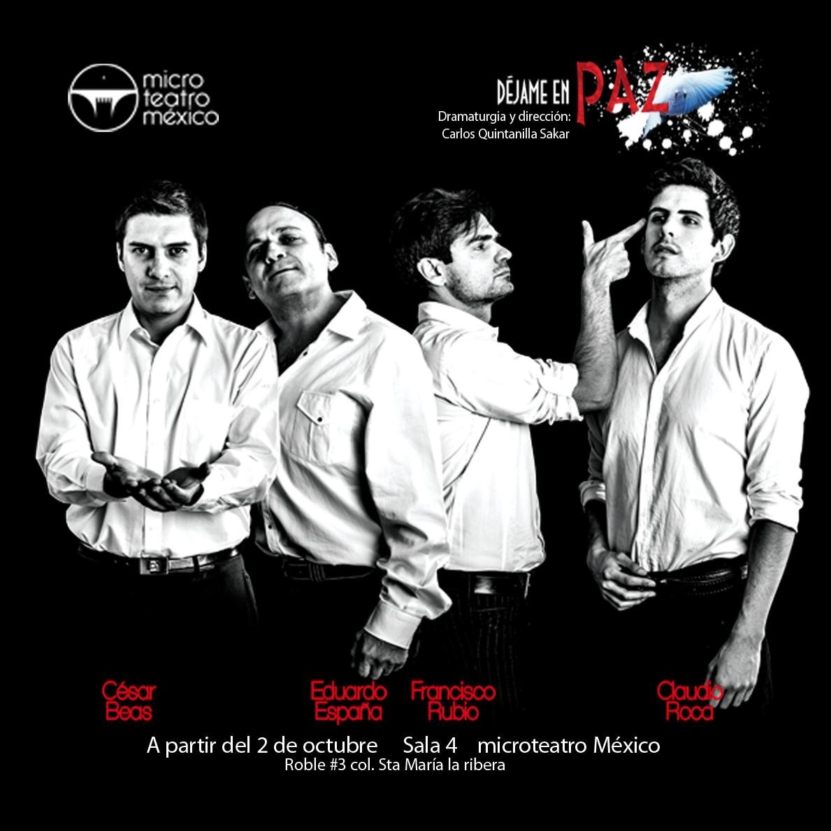 Dramaturgia y dirección de @cquintanillas Con: @LaloEspana  @FranciscoRubio_ @CesarBeas @ClaudioRocca / Alternan funciones