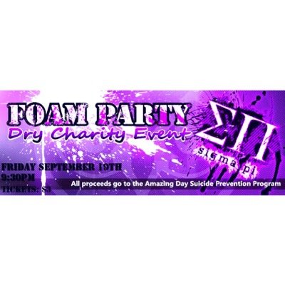 The 2014 Foam Party was a great success! Follow this page for all updates for the 2015 foam party. All funds go to the Amazing Day Suicide Prevention Program