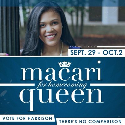 Vote Macari Harrison for MTSU Homecoming Queen 2014!