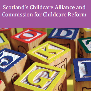 We are the Commission for Childcare Reform. We will be reporting to the Childcare Alliance @ChildcareScot, led by Children in Scotland @cisweb, by Summer 2015.