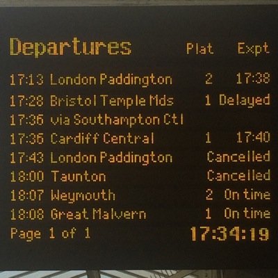 Follow the daily hell that is commuting on Great Western regional services.